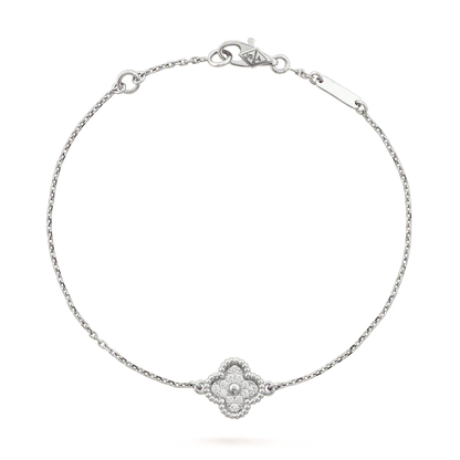 Miro CLOVER  SINGLE FLOWER BRACELET SILVER