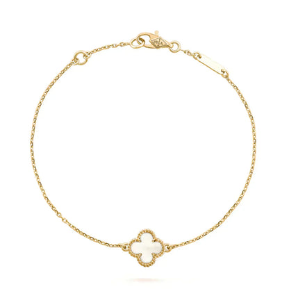 Miro CLOVER WHITE MOP SINGLE FLOWER BRACELET