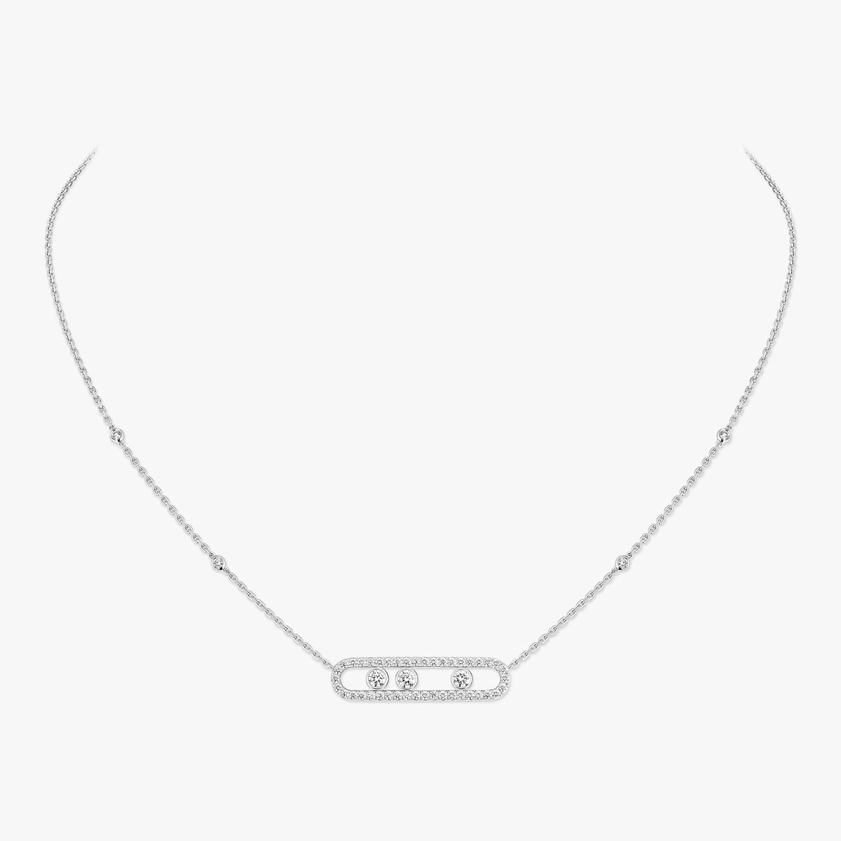 [Miro ] Move Pave_ Rose Gold Diamond Necklace