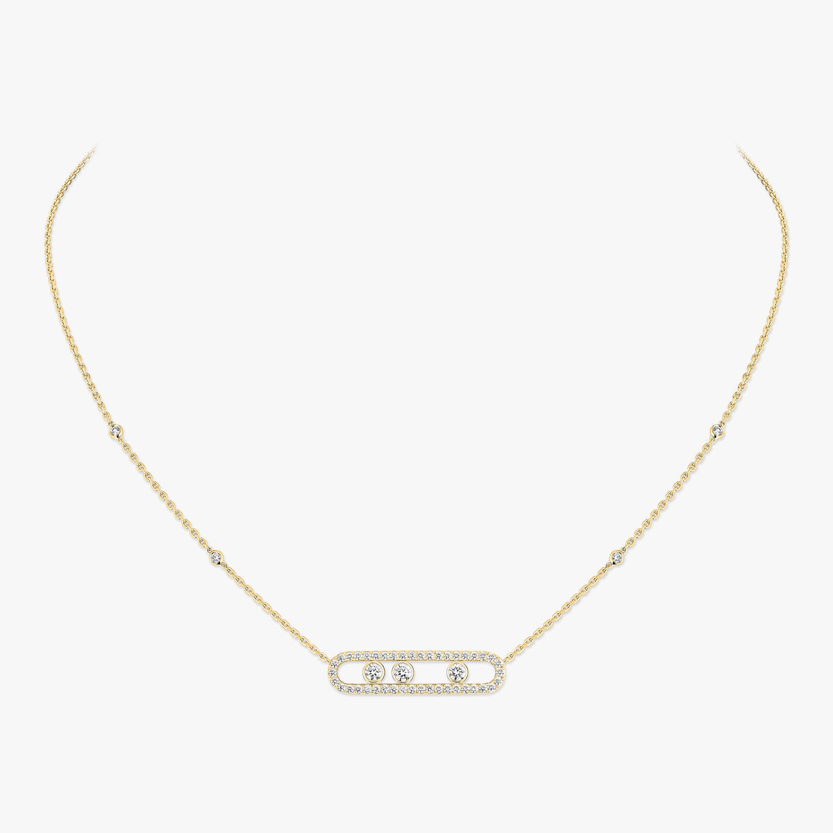 [Miro ] Move Pave_ Rose Gold Diamond Necklace