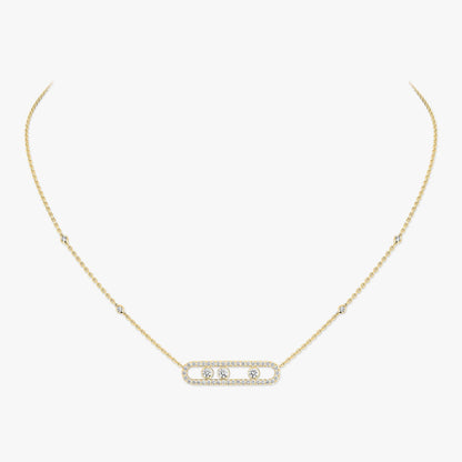 [Miro ] Move Pave_ Rose Gold Diamond Necklace