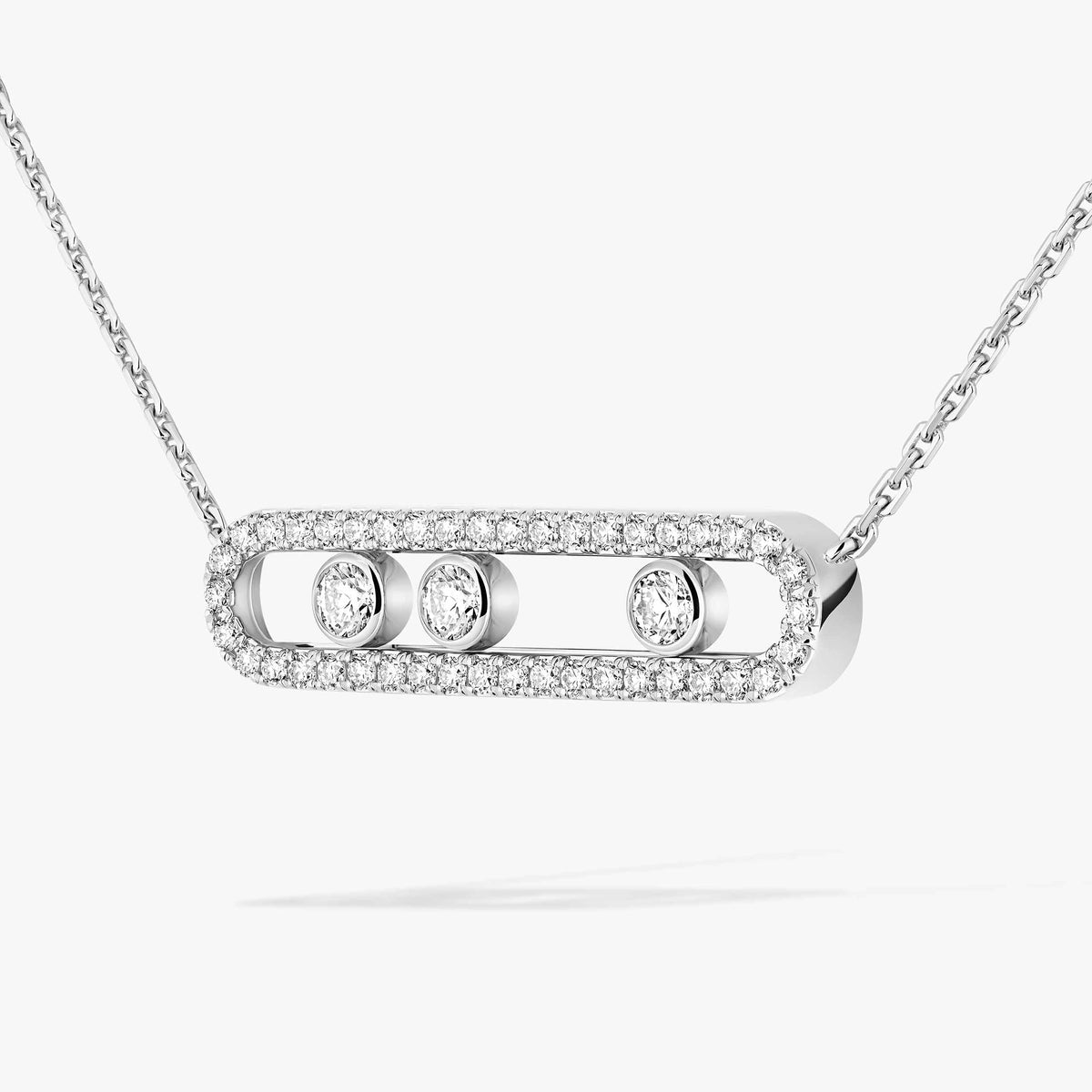 [Miro ] Move Pave_ Rose Gold Diamond Necklace