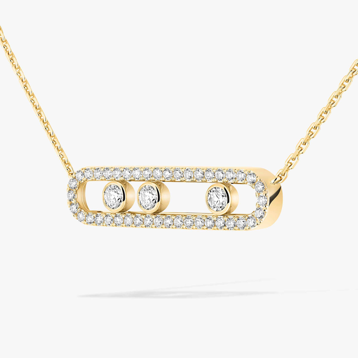 [Miro ] Move Pave_ Rose Gold Diamond Necklace