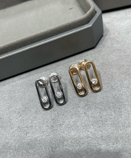 [Miro ]MOVE UNO SMALL 1 DIAMOND EARRINGS