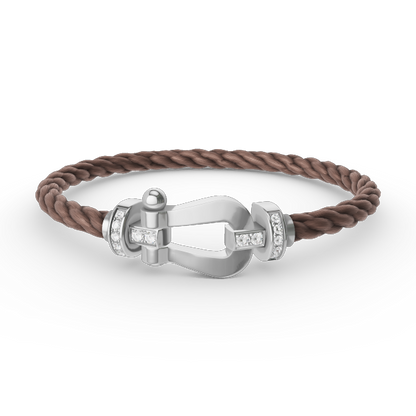 Miro FORCE LARGE HORSESHOE HALF DIAMOND BRACELET SILVER