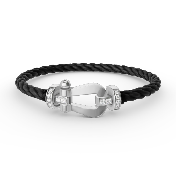Miro FORCE LARGE HORSESHOE HALF DIAMOND BRACELET SILVER