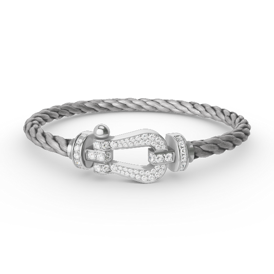 Miro FORCE LARGE HORSESHOE FULL DIAMOND BRACELET SILVER